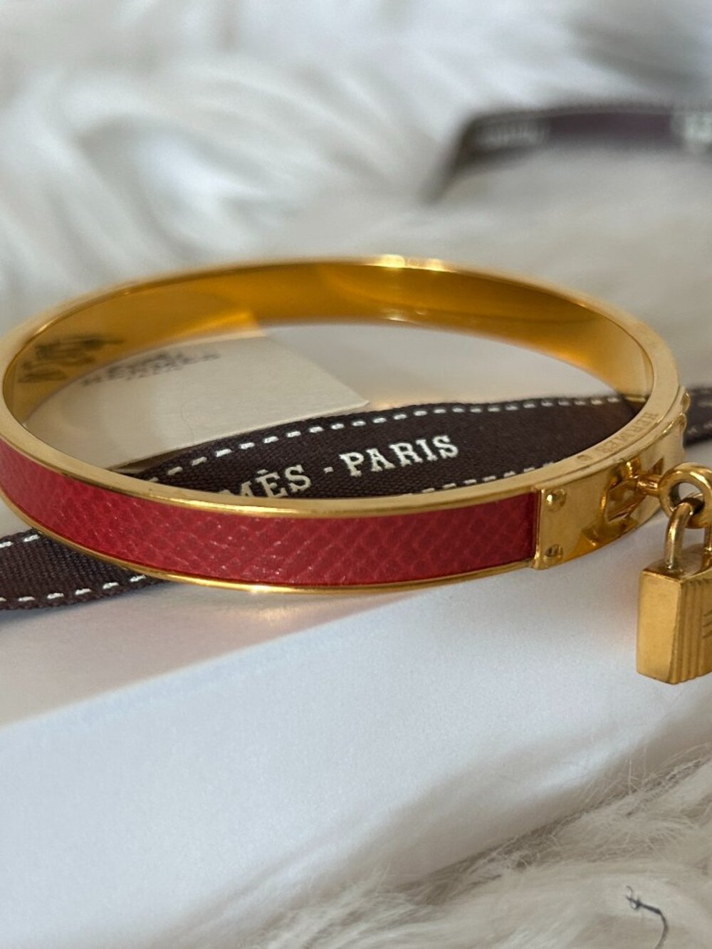 HERMES Kelly H Lock Bangle Bracelet